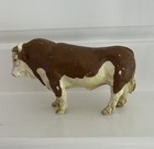 Vintage Schleich Germany Hereford Brown And White Bull Toy Figurine 1995
