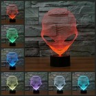 Ufo 3d Martian Alien 7 Color Changing Led Lamp Night Light Touch Remote Control