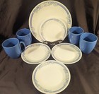 Corelle Livingware Jasmine 16 Piece Dinnerware Dish Set Service For 4 Euc