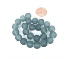 25 Frosted Sea Glass Round   Rocaille Beads Matte - Montana Gray 10mm