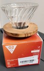 Hario V60 Glass Coffee Dripper  Size 02  Olive Wood