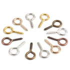 100-200pcs Small Tiny Mini Eye Pins Eyepins Hooks Eyelets Screw Threaded Gold Co