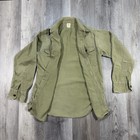 Vintage 50s 60s Bsa Olive Green Twill Shirt Women   s Xs s Gussets Workwear Usa