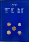 Set Of 5 Rwanda Coins W mixed Dates In Info Card W stamp   Postmark