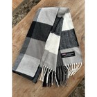 100  Cashmere Scarf Made In Scotland Black And White Plaid