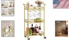 Bar Cart  Home Bar Serving Cart  Small Bar Serving Cart With 3-tier Shelf  Wi   