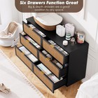 6 Drawer Dresser For Bedroom  Modern Dresser Rattan Chest Of Drawers For Closet