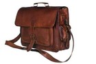New Men s Genuine Vintage Brown Leather Messenger Shoulder Laptop Bag Computer