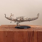 Solid Silver Filigree Gondola Gondoliers Boat Italy 800 Venice Souvenir Vtg 79g
