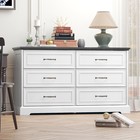 Farmhouse Dresser For Bedroom With 6 Drawer  Vintage Storage Organizer For Room