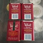Vintage Antique Lot Of 4 Velvet Pocket Tobacco Tins