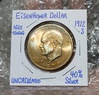 3 Coin Lot  Toned 40  Silver Ike Dollar   Silver Canada 10 Cents   Proof Us Cent