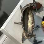 Vtg Sterling Silver Norwegian Norge Viking Ship Open Salt Cellar