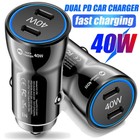 40w Fast Charging Double Usb-c Car Charger For Samsung Iphone Android Cell Phone