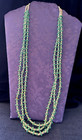 Classic Native American 3 Strand Turquoise   White Heishi Necklace