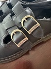 Dr  Martens Women   s Black Leather Mary Jane Flats Double Buckle Straps Us 2