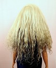 Barbie Doll Wig Size 4 Tibetan Lamb Mohair Ooak Custom  183 Blond Over Black