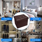 High Quality Storage Ottoman Bench Folding Footrest Room Foot Stool Leather