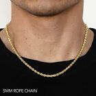 14k Yellow Gold 5mm Solid D cut Rope Chain Bracelet Size 7 -9 