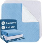 Bed Pads Washable Waterproof 34  X 36   2 Pack Reusable Chuck Pads Incontinen   
