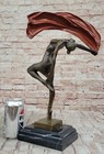 Original Vitaleh Abstract Color Patina Hot Cast Flag Dancer Bronze Sculpture Art