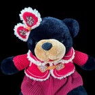 Dan Dee Snowflake Teddy Black Bear 2006 In Red Clothing