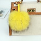 15cm 6  Large Real Raccoon Fur Pom Pom Ball Keyring Bag Charm Furry Pendant Gift