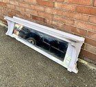 1880s Original Salvaged Solid Oak Wood Eastlake Fireplace Mantel Top Mirror 59   