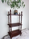 Antique Wood  Wall Mounted 3 Shelf Plate Display Rack Reversible