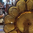 Vtg Amber Indiana Glass Hobnail Deviled Egg Plate Tray Dish Relish 11   