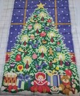 Christmas Tree Candles Latch Hook Rug Wall Hanging Completed 60  X 36  Vtg Mcm 