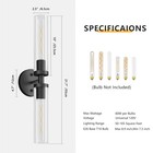 Modern Led Indoor Wall Light 2 Pack 22   Black Bathroom Mirror Sconce Fixture Ul
