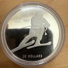 Canada 1985 One Ounce  20 Proof Silver Coin  Downhill Skiing
