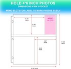 50 Pack 4x6  Ultra-clear Photo Album Refill Pages For 3-ring Binders