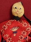Unique Vintage Antique Chinese Folk Art Cloth Doll With Braid 7  Tall