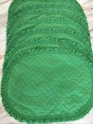 Estate Find    Vintage 70   s 80 s Oval Quilted Ruffled Green Placemats Grannycore