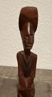 Vintage African Tribal Drummer Statue Hand Carved Wood