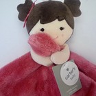 Pink Security Blanket By Carters Rattle Doll Silky Lovey Baby Brown Hair Gift