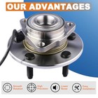 515073 Pair Front Wheel Hub Bearing Assembly Compatible With Dodge Ram 1500 4 