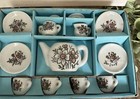 Vtg Antique Child s Ceramic Tea Set China Complete Toy Play Set 1950   s Read All
