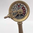 Vtg Brass Ship Brass Engine Room Telegraph Nautical Marine Ship Decor Wood Base