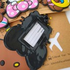 Cute Cat Luggage Tag Girls Travel Bag Id Label Bowtie Suitcase Address Holder