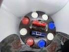 Vintage Marbled Bakelite Poker Caddy - Greek Key Chips - 1 Sealed   1 Open Deck