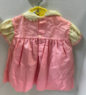 Vintage Cradle Togs Toddler Baby Girls Pink Collar Dress Embroidered Lace Ribbon