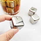 304 Stainless Steel 8pcs Ice Cubes-reusable Whiskey Stones  Tong  Storage Box