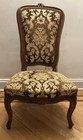 French Louis Xv Style Carved Wood Upholstered Side Chair Vintage Damask