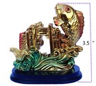 Feng Shui Chinese Carps Lucky Fish Jump Over Dragon Gate Statue Figurine Decor-