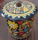 Vtg Daher Embossed Floral Metal Tin W lid Made In England