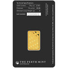 5 Gram Perth Mint Gold Bar  new W  Assay 