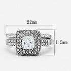 2 65 Ct Halo Princess Cut Cz Stainless Steel Wedding Ring Set Women s Size 5-10